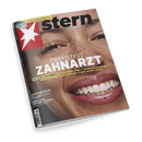 Titelbild des Magazins „stern“, Ausgabe Nr. 28 / 3. 7. 2024, mit großem roten Stern-Logo links oben. Nahaufnahme eines lachenden Gesichts einer weiblichen Person mit Sommersprossen und weißen Zähnen. Hauptüberschriften: „Praxistest Zahnarzt“ in Weiß, Unterzeile in Gelb „Der große stern-Report…“, weitere Themen: „Katherina Reiche“, „Russlands Epstein-Skandal“. Oben rechts gelber Hinweis zur Fußball-WM 2026.