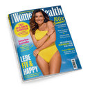 Titelbild der Zeitschrift „Women’s Health“, Ausgabe mit blauer Hintergrundfarbe. Im Mittelpunkt steht eine lächelnde Frau in gelbem Badeanzug mit leicht gebräunter Haut und welligem braunem Haar, die Arme locker verschränkt. Textinhalte: „LEBE FIT & HAPPY“, „EASY SCHLANK IN 15 MINUTEN“, „100 % Sommer“, „Jana Ina Zarrella – Mit 50 beginnt für mich die beste Zeit!“, ergänzt durch Themen zu Ernährung, Beachwear, BBQ und Hautpflege.
