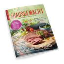 Zeitschrift „Landlust – Einfach Hausgemacht“, Ausgabe drei 2023. Auf dem Titelbild ein aufgeschnittenes gegrilltes Steak mit grüner Kräutersoße auf einem Holzteller, daneben eine Schüssel mit Salat, Cherry-Tomaten und grünen Zwiebeln. Textaufschriften: „Köstliches vom Grill“, „Einfache Rührkuchen“, „Frühkartoffeln“, „Bunte Pestos“ und ein pinker Kreis mit „Erdbeeren & Rhabarber“.