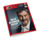 Titelseite des Nachrichtenmagazins „FOCUS“, mit rotem Rahmen und dem FOCUS-Logo oben links; im Zentrum ein Porträt eines lächelnden Mannes in Anzug und offenem weißen Hemd, daneben der Text: „MARKUS SÖDER – SIND SIE DER HEIMLICHE KANZLER? AfD, Migration, Wirtschaft und die lieben Kollegen in Berlin: Bayerns Ministerpräsident im Gespräch“.