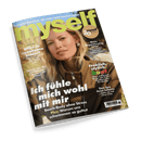 Titelbild der Frauenzeitschrift „myself“ mit großem gelbem Logo am oberen Rand und dem runden Zusatzlogo „20 Jahre myself“; im Zentrum eine blonde Frau mit offenem Haar und brauner Jacke, vor herbstlich-unscharfem Hintergrund. Haupttitel: „Ich fühle mich wohl mit mir“. Weitere Schlagzeilen: „Willst du irgendwann Kinder?“, „Mehr Begeisterung, bitte!“, „Fröhlich, stylish, bunt“, „Schilddrüse – überraschende Fakten“, „Beach-Body ohne Stress“, „Den Sex ihres Lebens – sie hatte ihn mit einer Frau“.