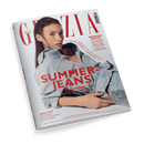Titelbild der Zeitschrift „GRAZIA“ mit einer jungen weiblichen Person in hellblauer Jeansjacke und nassem Haar vor hellem Hintergrund, zentrale rote Aufschrift „SUMMER-JEANS – Die coolsten Trends der Saison!“, weitere sichtbare Texte: „WEDDING SPECIAL“, „EXKLUSIV Star-Designerin Diane von Furstenberg: Ihre Life-Lessons“, Ausgabennummer 11, Mai 2025, Preisangabe und Website in kleiner Schrift am unteren Rand.