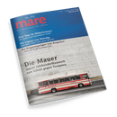 Titelbild der Zeitschrift „mare – Die Zeitschrift der Meere“, Ausgabe Nr. 169, mit blauem oberen Bereich und hellgrauer Betonwand im unteren Teil, vor der ein rot-weißer Bus steht. Sichtbare Texte: „Drei Tage im Südpolarmeer – Die Suche nach Shackletons Schiff“, „Die Lagune von Venedig“, „Die Klippenspringer von Acapulco“ sowie Haupttitel „Die Mauer – Japans Jahrhundertbauwerk zum Schutz gegen Tsunamis“.