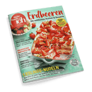 Titelbild der Zeitschrift „meine Familie & ich“, Ausgabe 6/2025, mit grün-türkisem Hintergrund, zentral eine weiße Auflaufform mit Erdbeer-Pistazien-Tiramisu, darüber verstreut frische Erdbeeren und gehackte Pistazien; große rote Überschrift „Erdbeeren – Die weltbesten Kuchen & Desserts“, weitere sichtbare Texte: „FRÜHLINGS-SALATE“, „ITALIENISCHES GARTENFEST“, „SONNTAGS-BRÖTCHEN“, „LIEBLINGS-NUDELN“, runder gelber Aufdruck „EXTRA-HEFT“ oben rechts.