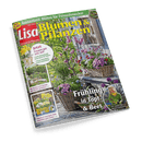 Titelbild der Gartenzeitschrift „Lisa Blumen & Pflanzen“, Ausgabe März 2025, mit prominentem gelbem Schriftzug vor einem Frühlingsgartenmotiv mit Holzdeck, geflochtenen Blumenkörben und blühenden Pflanzen in Lila, Rosa, Rot und Weiß; sichtbare Textelemente: „Frühling in Topf & Beet“, „Jetzt freuen wir uns auf: Erste Landeskrone, Deko-Ideen für Ostern, Bunte Rankhilfen kreativ inszenieren“, „Mit Hecken und Zäunen den Garten gestalten“ sowie „Primeln in sonnigem Gelb verbreiten gute Laune“.