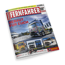 Titelblatt des Magazins „FERNFAHRER – Das Truck-Magazin für Berufskraftfahrer“ mit großem Foto eines bunt lackierten Mercedes-Actros-Lastwagens auf einem Vorplatz, darüber rote Überschrift „GEBAUT FÜR EUCH“. Darunter kleinere Bilder weiterer Lkw-Modelle, ein gelber Truck mit Muster, ein weißer Actros und ein Oldtimer. Blaue, rote und gelbe Textfelder mit Themenhinweisen und Logo im oberen Bereich vor hellem Himmelshintergrund.