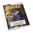Titelblatt der Kinderzeitschrift „Servus Kinder“ mit gezeichneter grauer Maus in dunkelblauem Mantel, Hut und Sonnenbrille vor nächtlicher Gassenkulisse mit Laternenlicht. Überschrift „STRENG GEHEIM!“ in gelber Schrift, darunter Text über geheime Botschaften und Schatzsuche in Österreich. Oben farbige Rubriken: „Forschen & Fragen“, „Erleben & Entdecken“, „Lachen & Rätseln“, „Basteln & Kreativ sein“.