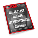 Schräg dargestelltes FOCUS-Magazin mit rotem Rand, schwarzem FOCUS-Logo und Globus-Symbol auf grauschwarzem, streifenförmigem Hintergrund. Titelzeilen: „WIE TROTZEN WIR DER ISLAMISTISCHEN GEFAHR?“, „Endspiel für den Kanzler“, „Wirtschaft unter Schock“ sowie „Nach dem Anschlag von Berlin: Der Staat darf sich nicht länger vorführen lassen. So sollen die Geheimdienste uns schützen“.